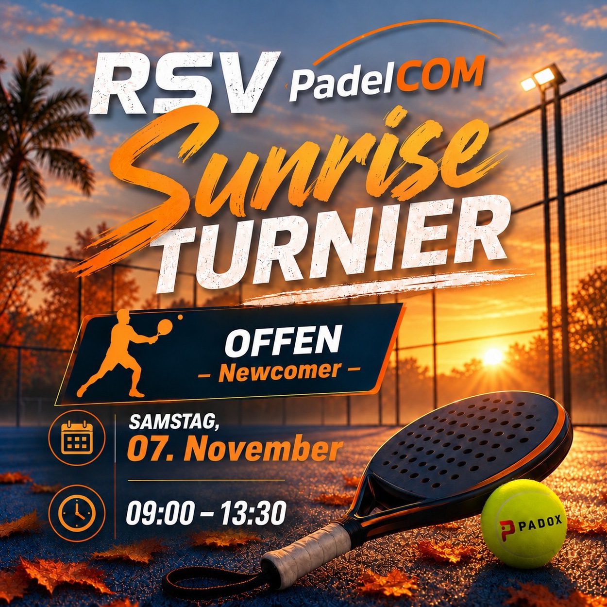 RSV PadelCom Sunrise Turnier Newcomer